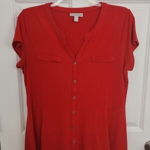 Dana Buchman Red Button-Down Women's Shirt